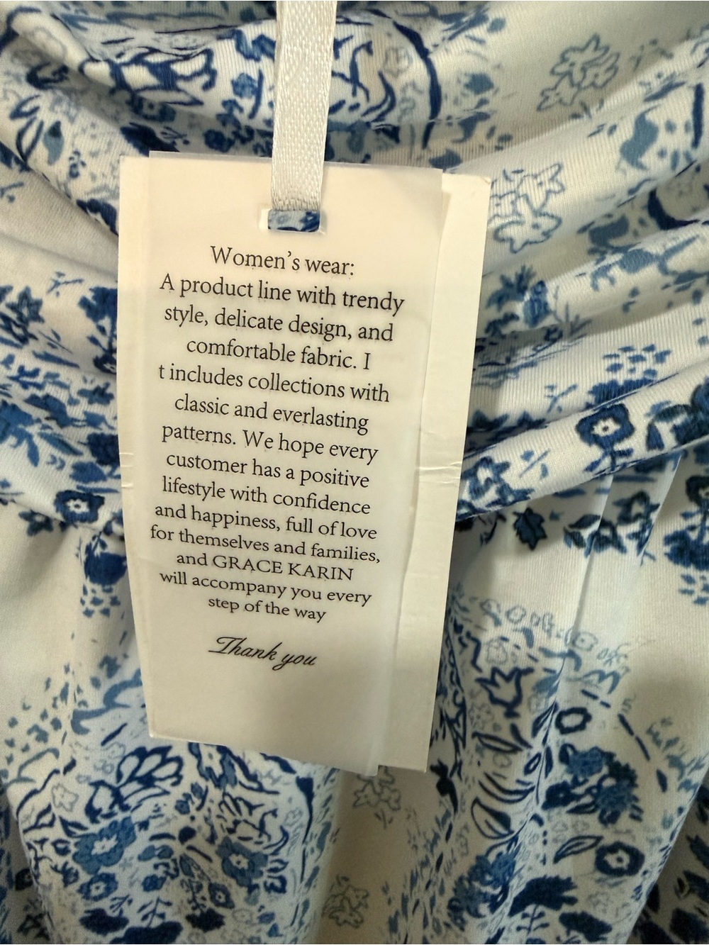 Grace Karin White Maxi Dress with Blue Paisley Print - Picture 2 of 4